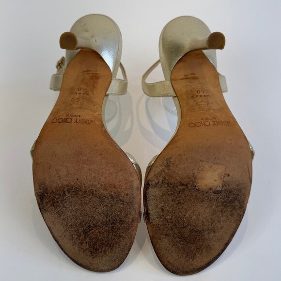 Jimmy Choo Gold Strappy Sandals, EU 40 - Picture 8 of 16